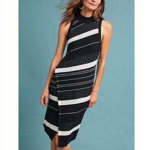 Anthropologie Moth Velda Asymmetric Striped Dress